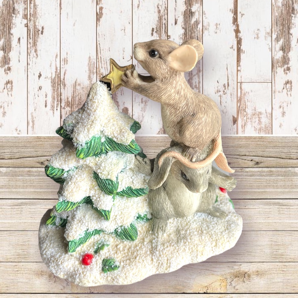 SOLD Charming Tails collectible figurine- “Teamwork Helps!”